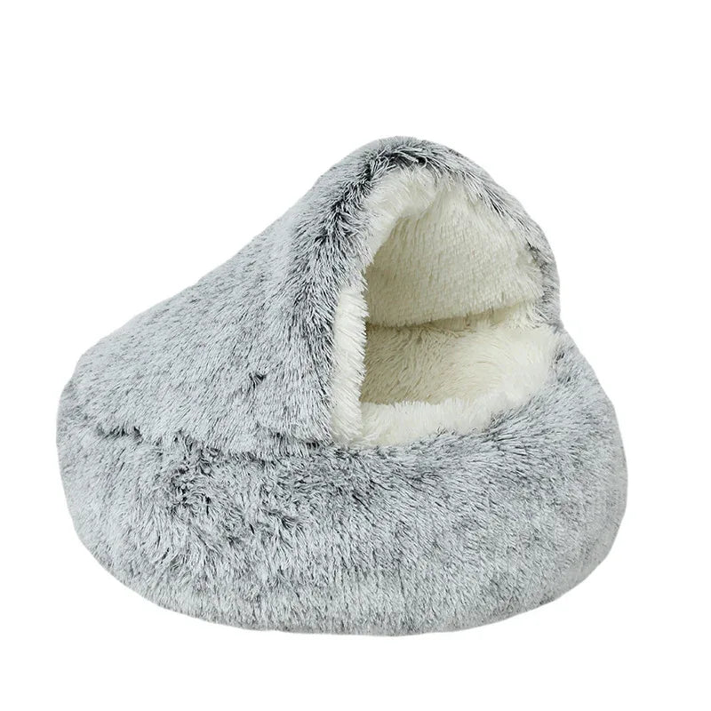 Pluche Kattenbed met Kap Privacy Comfort Stijlvol Design Machinewasbaar Beschikbaar in S M L - Ruffy