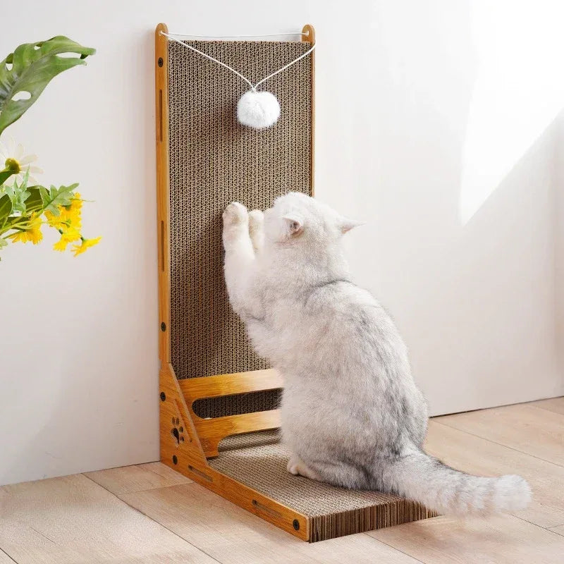 L-Vormige Muurkrabplank voor Katten Duurzaam Ruimtebesparend Gezond Krabgedrag 60x25x40cm - Ruffy