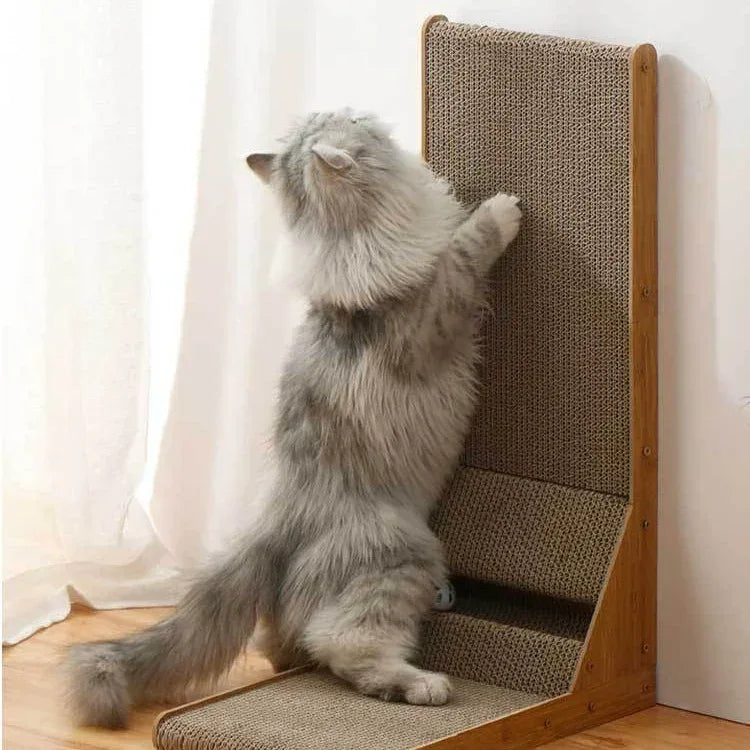 L-Vormige Muurkrabplank voor Katten Duurzaam Ruimtebesparend Gezond Krabgedrag 60x25x40cm - Ruffy