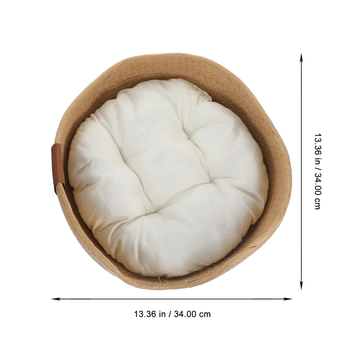 Ademend rieten koelbed voor katten en kleine honden Nest Ontwerp Duurzaam en milieuvriendelijk 34x34cm - Ruffy