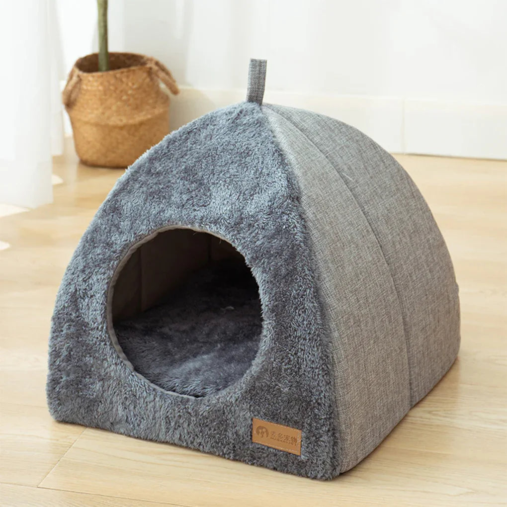 Kattengrot Halfgesloten Design Pluche Comfort Duurzaam Gemakkelijk Schoon te Maken Beschikbaar in S M L - Ruffy
