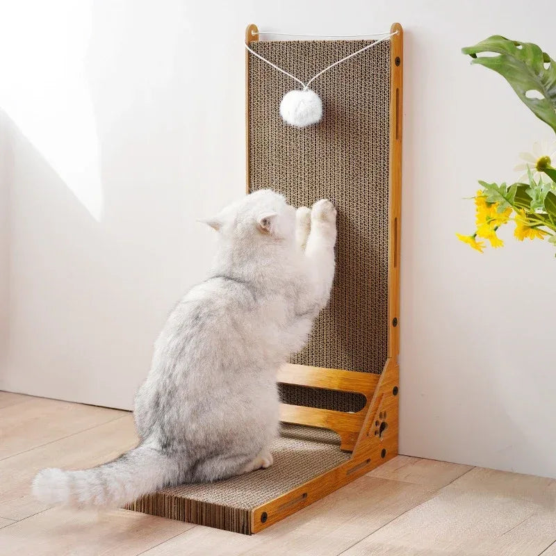 L-Vormige Muurkrabplank voor Katten Duurzaam Ruimtebesparend Gezond Krabgedrag 60x25x40cm - Ruffy