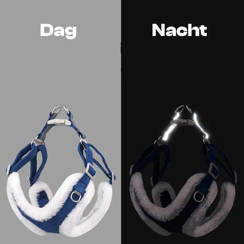 Warm Hondentuigharnas met Bijpassende Riem Zachte Ademende Stoffen Beschikbaar in XXS-L Roze Marineblauw Lichtgroen - Ruffy