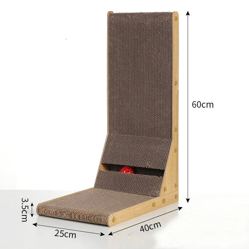 L-Vormige Muurkrabplank voor Katten Duurzaam Ruimtebesparend Gezond Krabgedrag 60x25x40cm - Ruffy