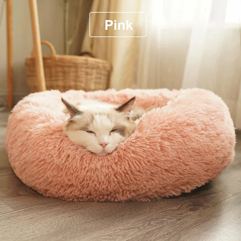 Donut Kattenbed Pluche Comfort Ondersteunend Design Machinewasbaar Beschikbaar in XS tot XL - Ruffy