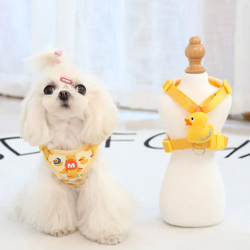 Schattig Cartoon Eend Borsttuig voor Kleine Honden Verstelbaar en Comfortabel - Ruffy
