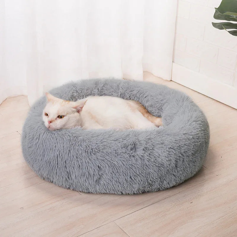 Donut Kattenbed Pluche Comfort Ondersteunend Design Machinewasbaar Beschikbaar in XS tot XL - Ruffy