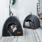 Kattengrot Halfgesloten Design Pluche Comfort Duurzaam Gemakkelijk Schoon te Maken Beschikbaar in S M L - Ruffy