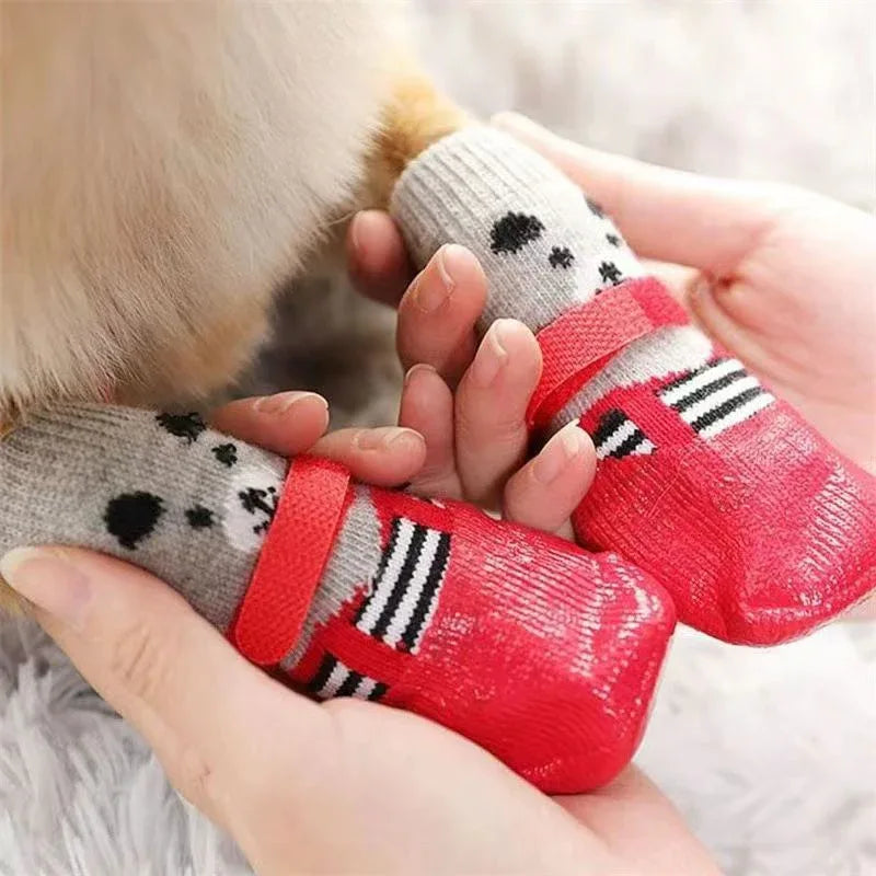Waterdichte Anti-Slip Pet Boots Verstelbaar Trekkoord Bescherming Tegen Weersomstandigheden Ideaal Voor Kleine Huisdieren - Ruffy