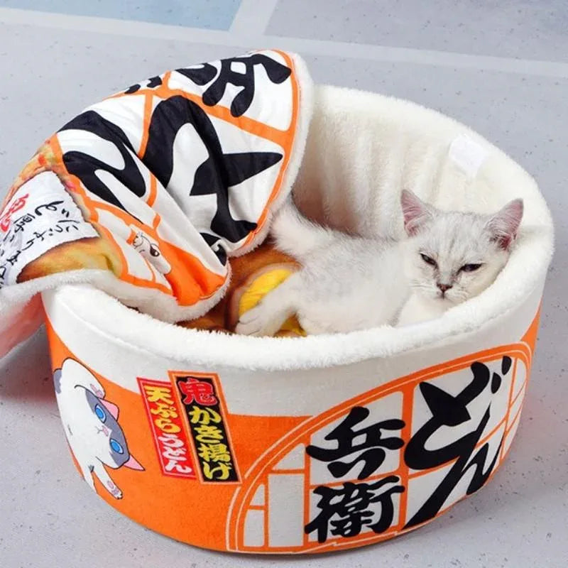 Noedelvormig Kattenbed Pluche Comfort Stijlvol Design Machinewasbaar Beschikbaar in S M L XL - Ruffy