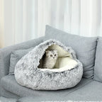 Pluche Kattenbed met Kap Privacy Comfort Stijlvol Design Machinewasbaar Beschikbaar in S M L - Ruffy