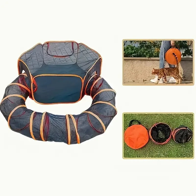 Katten Speeltunnel met Knus Bed Dubbele Functionaliteit Duurzaam Comfortabel en Eenvoudig Onderhoud - Ruffy
