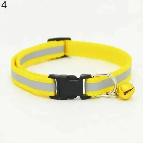 Reflecterende kattenhalsband met veiligheidsgesp, verstelbaar nylon bandje en bel - Ruffy