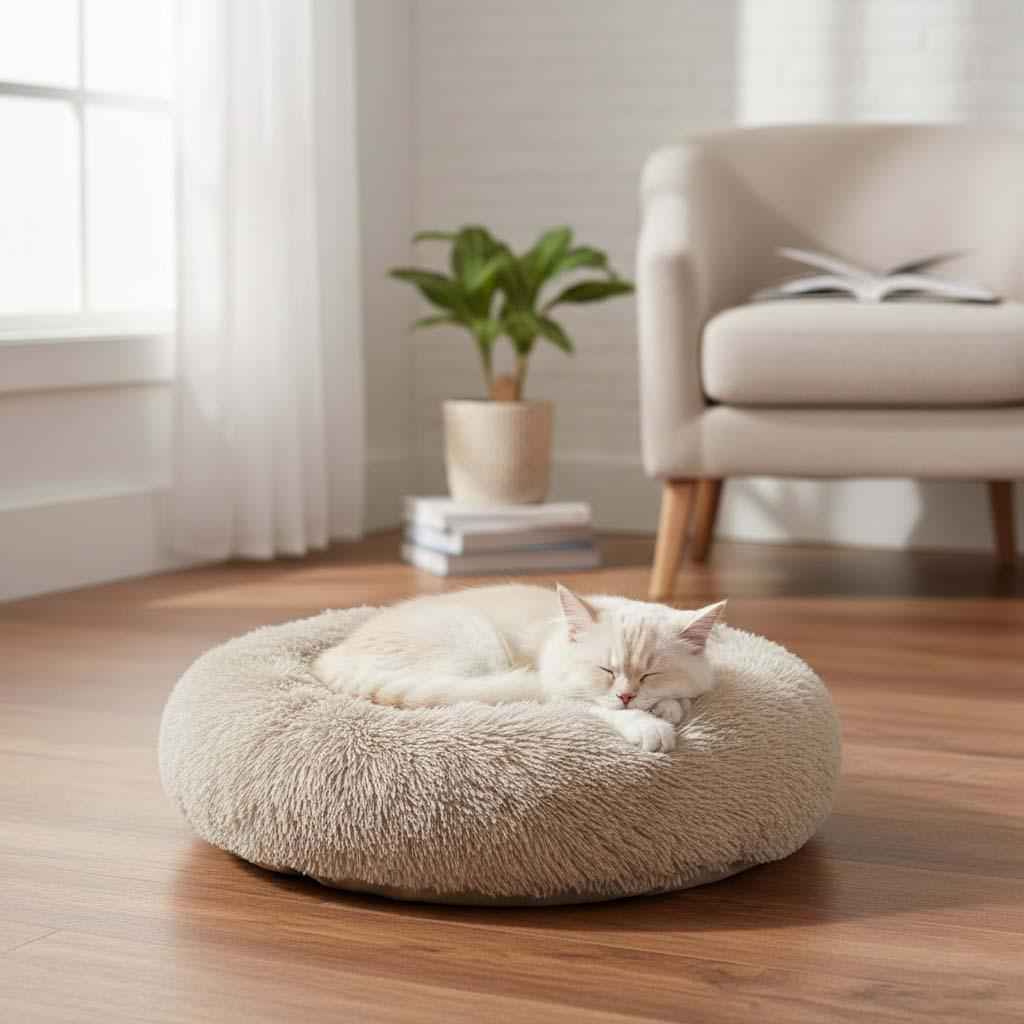 Huisdierenbed Rond Binnenshuis Pluche Kussen voor Honden en Katten