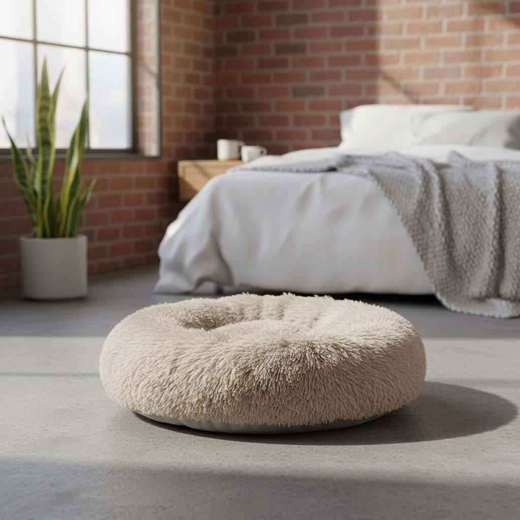 Huisdierenbed Rond Binnenshuis Pluche Kussen voor Honden en Katten