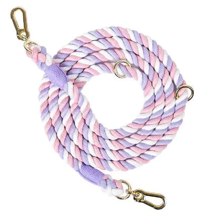Luxe Gevlochten Touw Kleur Hondenriem - Ruffy