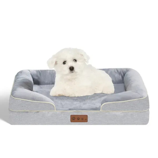 Orthopedisch Hondenkussen | Memory Foam Ondersteuning | Antislip Bodem & Wasbare Hoes - Ruffy