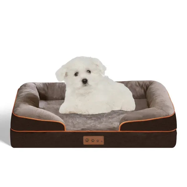 Orthopedisch Hondenkussen | Memory Foam Ondersteuning | Antislip Bodem & Wasbare Hoes - Ruffy