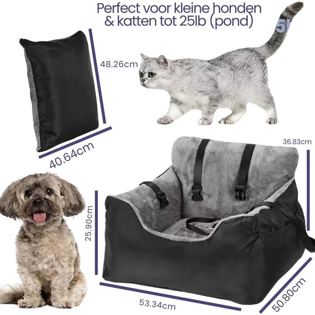 Afneembare Zitting Voor Honden Veilig Comfortabel Wasbaar Beschermt Auto Tegen Vuil en Haar Voor Autoritten - Ruffy