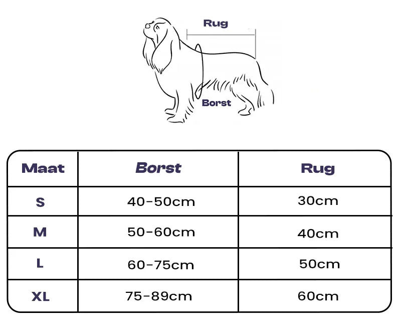 Waterdichte Winterjas voor Honden Warm Verstelbaar met Reflecterende Strips Machinewasbaar - Ruffy