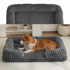 Orthopedisch Geribbeld Sofa Hondenbed | Wasbare Hoes & Antislip Onderkant - Ruffy