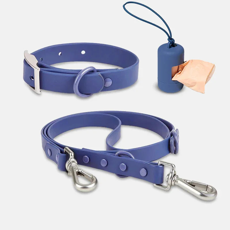 Stijlvolle Halsband-Wandelset voor Honden - Verstelbare Riem Halsband en Poepzakhouder - Ruffy